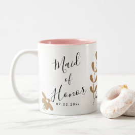 Caneca De Café Em Dois Tons Boho Floral Wedding