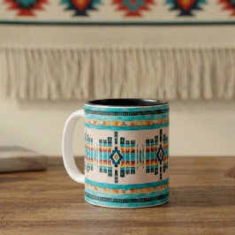 Caneca De Café Em Dois Tons Boho Inspirado no Sudoeste