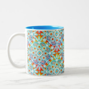 Caneca De Café Em Dois Tons Boho Medallion Mug
