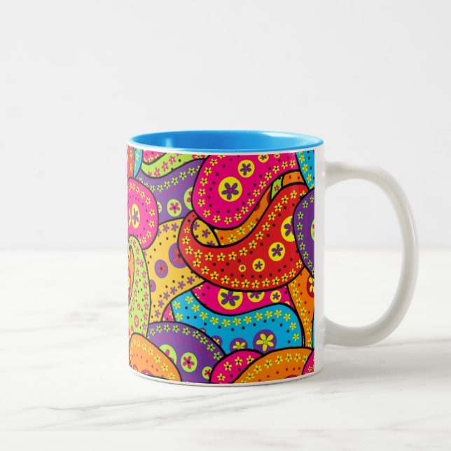 Caneca De Café Em Dois Tons Boho Paisley (Direita)