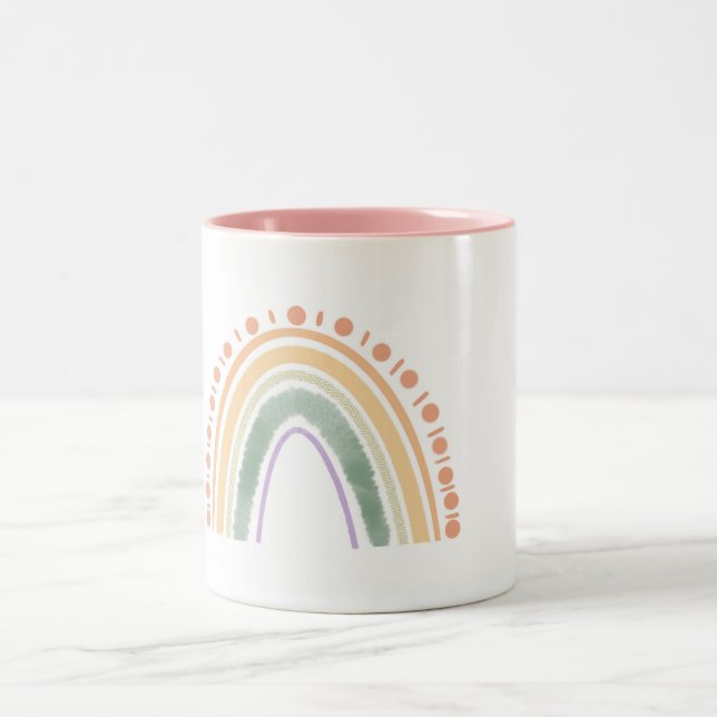 Caneca De Café Em Dois Tons Boho Rainbow Mug (Centro)