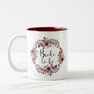 Caneca De Café Em Dois Tons Boho Watercolor Queda Floral Wreath Noite a Ser