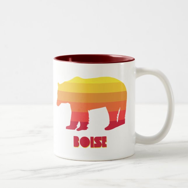 Caneca De Café Em Dois Tons Boise Idaho Rainbow Bear (Direita)