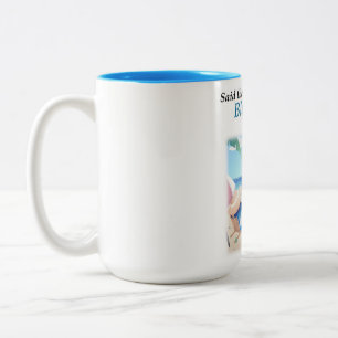 Caneca De Café Em Dois Tons Bola de Belle - "Disse a Senhora com o Cabelo Azul
