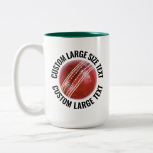 Caneca De Café Em Dois Tons Bola de Críquete & Texto Grande CAÇADOR VERDE 425g