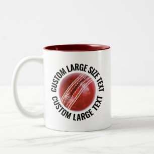 Caneca De Café Em Dois Tons Bola de Críquete & Texto Grande CASTANHO 311g Pers