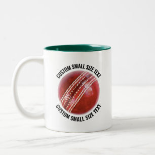 Caneca De Café Em Dois Tons Bola de Críquete & Texto Pequeno HUNTER VERDE 11oz
