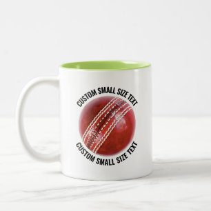 Caneca De Café Em Dois Tons Bola de Críquete & Texto Pequeno LIME VERDE 11oz P