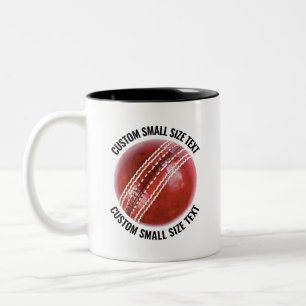 Caneca De Café Em Dois Tons Bola de Críquete & Texto Pequeno PRETO 11oz Person