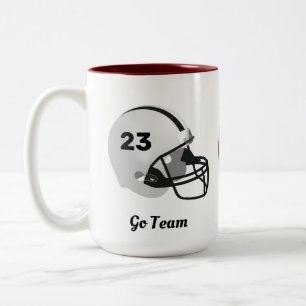 Caneca De Café Em Dois Tons Bola de Futebol Americano Personalizada & Capacete