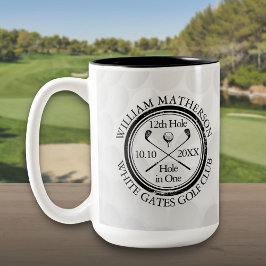 Caneca De Café Em Dois Tons Bola de Golfe Personalizada Hole in One