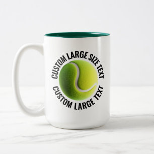 Caneca De Café Em Dois Tons Bola de Tênis & Texto Grande HUNTER VERDE 425g Per