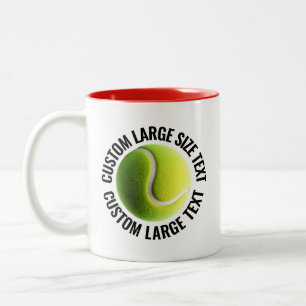Caneca De Café Em Dois Tons Bola de Tênis & Texto Grande VERMELHO 325ml Person