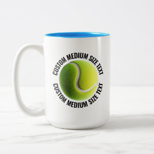 Caneca De Café Em Dois Tons Bola de Tênis & Texto Médio AZUL CLARO 425g Person