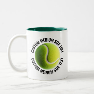 Caneca De Café Em Dois Tons Bola de Tênis & Texto Médio HUNTER GREEN 325ml Per