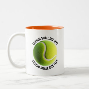 Caneca De Café Em Dois Tons Bola de Tênis & Texto Pequeno LARANJA 325ml Person