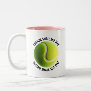 Caneca De Café Em Dois Tons Bola de Tênis & Texto Pequeno PINK 325ml Personali