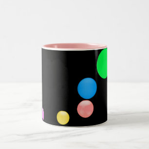 Caneca De Café Em Dois Tons Bolas coloridas