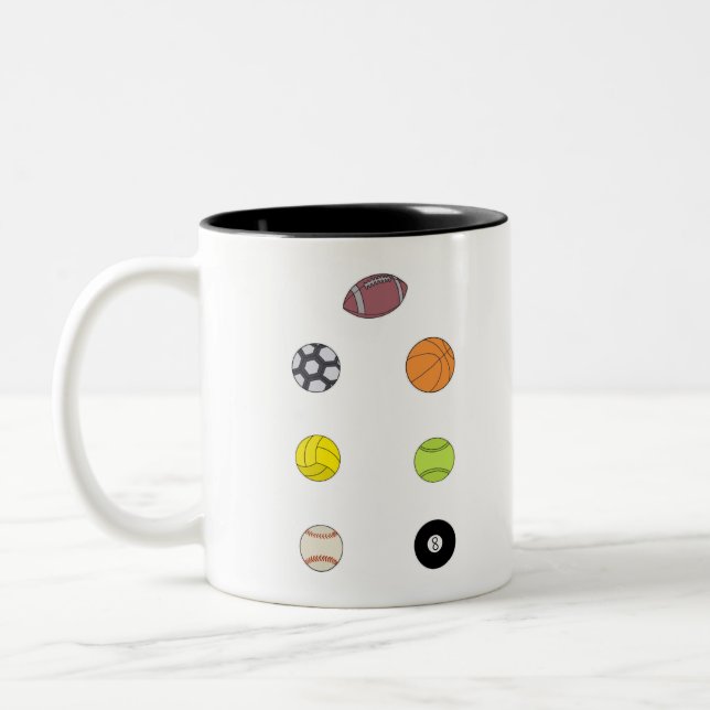 Caneca De Café Em Dois Tons Bolas de Esporte (Esquerda)
