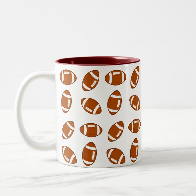 Caneca De Café Em Dois Tons Bolas de Futebol Americano (Esquerda)