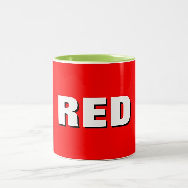 Caneca De Café Em Dois Tons Bold Red Coffee Mug - Classic Ceramic Cup (Centro)