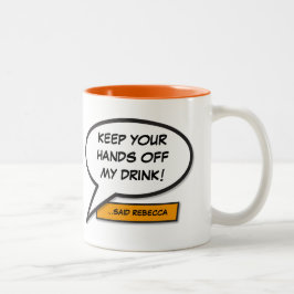 Caneca De Café Em Dois Tons Bolha de Discurso Personalizada de BD