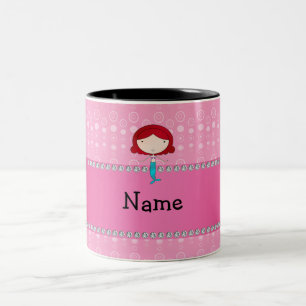 Caneca De Café Em Dois Tons Bolhas conhecidas personalizadas do rosa da sereia