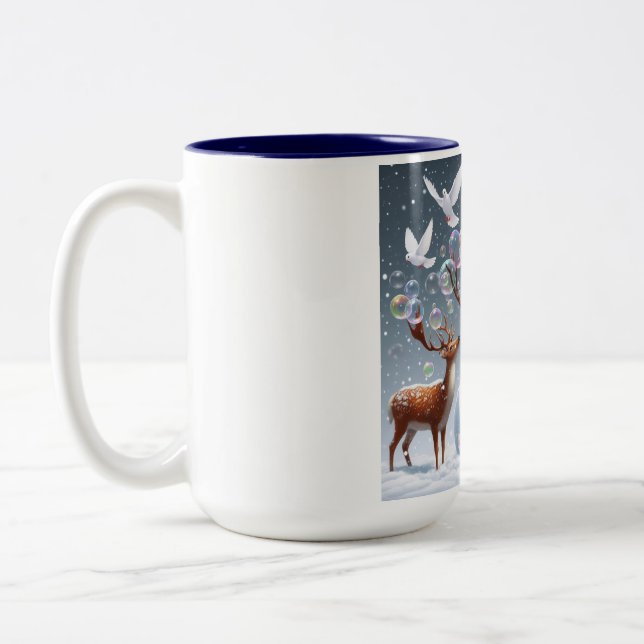 Caneca De Café Em Dois Tons Bolhas de Neve (Esquerda)