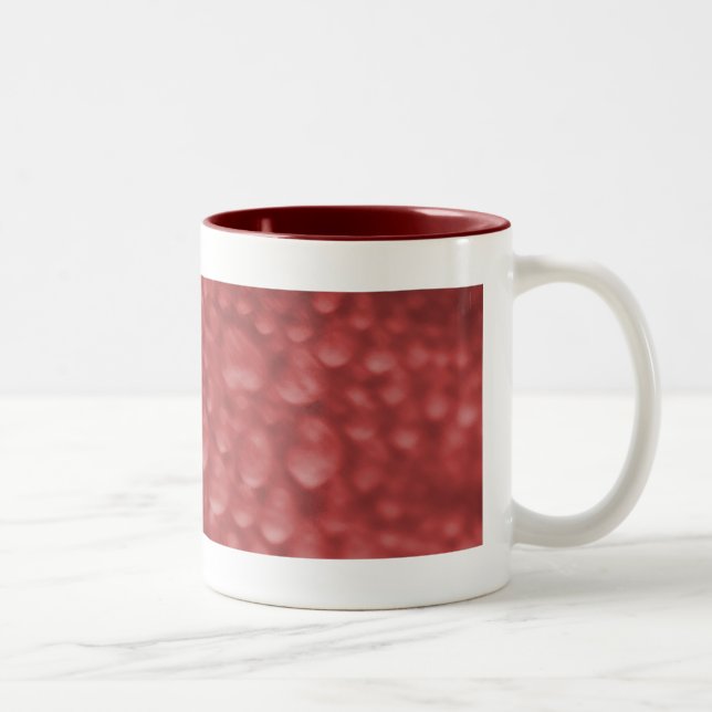 Caneca De Café Em Dois Tons Bolhas Vermelhas Mug (Direita)