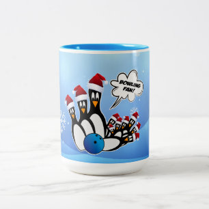Caneca De Café Em Dois Tons Boliche Pin Pinguins Cama de Natal
