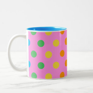 Caneca De Café Em Dois Tons bolinhas arco-íris