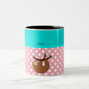 Caneca De Café Em Dois Tons Bolinhas conhecidas personalizadas do rosa da