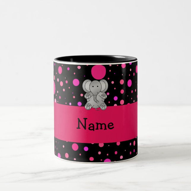 Caneca De Café Em Dois Tons Bolinhas conhecidas personalizadas do rosa do (Centro)