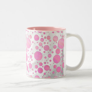 Caneca De Café Em Dois Tons Bolinhas Cor de Algodão Rosa