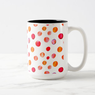 Caneca De Café Em Dois Tons bolinhas de café colorido