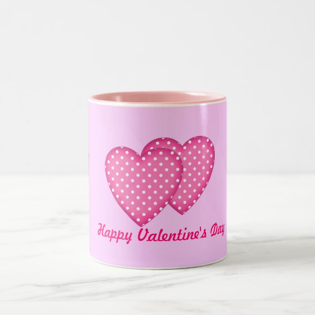 Caneca De Café Em Dois Tons Bolinhas Hearts (Centro)