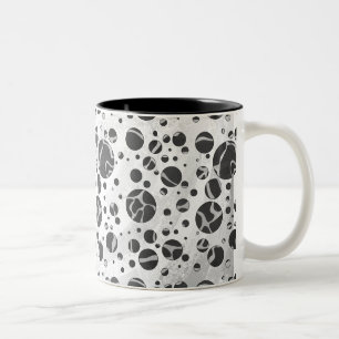 Caneca De Café Em Dois Tons Bolinhas Negra e Cinza Leve da Giraffe