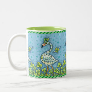 CANECA DE CAFÉ EM DOIS TONS BOLINHAS VERDE FLAMINGO, RUA ENGRAÇADA. DIA DE PA