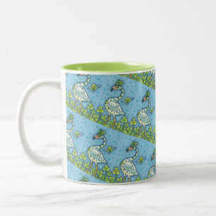 CANECA DE CAFÉ EM DOIS TONS BOLINHAS VERDE FLAMINGO, RUA ENGRAÇADA. DIA DE PA