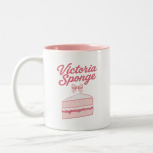 Caneca De Café Em Dois Tons Bolo Estético Coquette Victoria Sponge