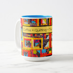 Caneca De Café Em Dois Tons Bolsa de café com café com negrito Improv Patchw