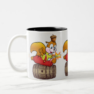 Caneca De Café Em Dois Tons Bolsa de Cinza de Esquilo Acorn Barrel