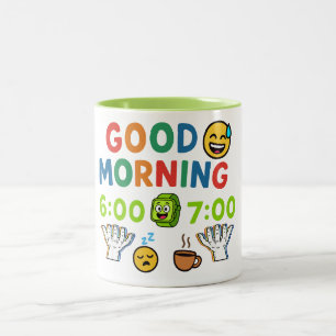 Caneca De Café Em Dois Tons Bom Dia 67 Seis Sete Alarme Presente Divertido de 