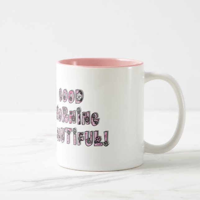 Caneca De Café Em Dois Tons Bom dia bonito! (Direita)