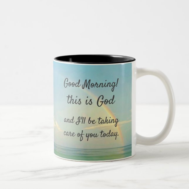Caneca De Café Em Dois Tons "Bom dia, este é Deus" Coffee Mug (Direita)