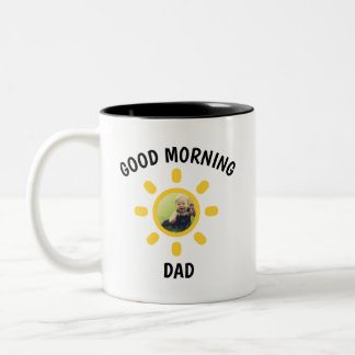 Caneca De Café Em Dois Tons Bom Dia Papai Foto Personalizada