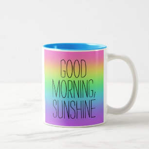 Caneca De Café Em Dois Tons Bom dia, Sunshine Rainbow Mug