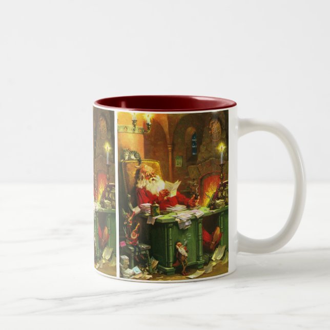 Caneca De Café Em Dois Tons Bom Papai Noel idoso (Direita)