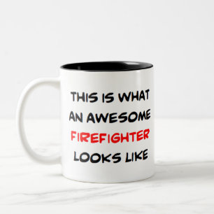 Caneca De Café Em Dois Tons bombeiro incrível