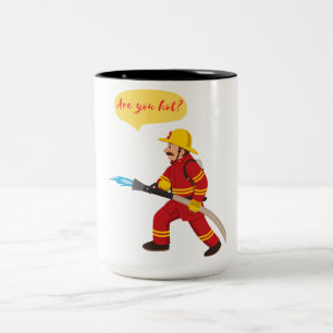 Caneca De Café Em Dois Tons bombeiro, você é gostoso?